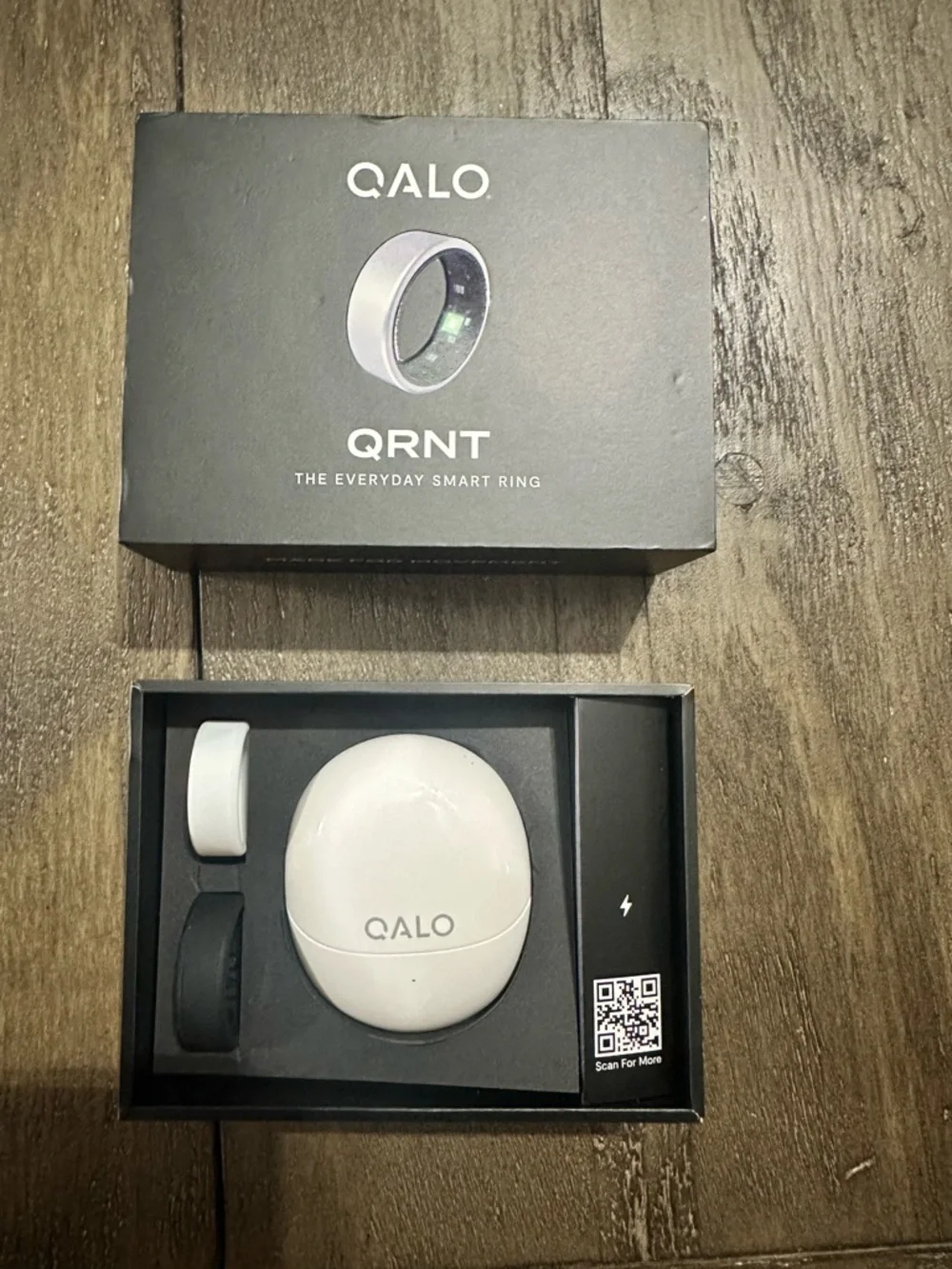 QALO QRNT Everyday Smart Ring - Black and Silver, size - 10